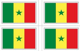 Senegal Flag Stickers - 50 per sheet