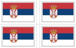 Serbia Flag Stickers - 50 per sheet