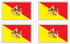 Sicily Flag Stickers - 50 per sheet