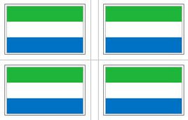Sierra Leone Flag Stickers - 50 per sheet