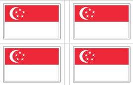 Singapore Flag Stickers - 50 per sheet