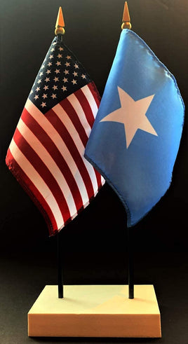 Somalia and US Flag Desk Set