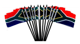 South Africa Polyester Miniature Flags - 12 Pack