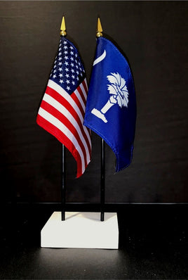 South Carolina and US Flag Desk Set