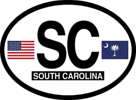 South Carolina Reflective Oval Decal