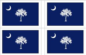 South Carolina State Flag Stickers - 50 per sheet