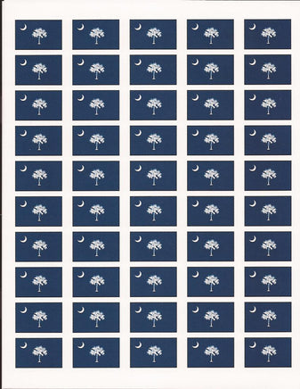 South Carolina State Flag Stickers - 50 per sheet