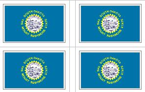 South Dakota State Flag Stickers - 50 per sheet