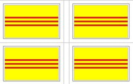 South Vietnam Flag Stickers - 50 per sheet