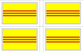 South Vietnam Flag Stickers - 50 per sheet