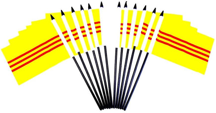 South Vietnam Polyester Miniature Flags - 12 Pack