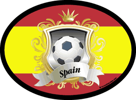 Spain Soccer Oval Decal