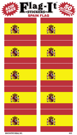 Spain Flag Stickers - 50 per pack