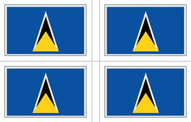 St. Lucia Flag Stickers - 50 per sheet