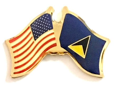 St. Lucia Friendship Flag Lapel Pins