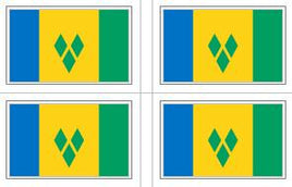 St. Vincent & Grenadines Flag Stickers - 50 per sheet