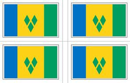 St. Vincent & Grenadines Flag Stickers - 50 per sheet