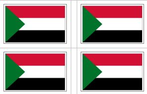 Sudan Flag Stickers - 50 per sheet