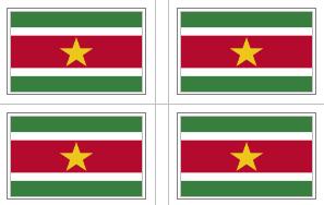 Surinam Flag Stickers - 50 per sheet
