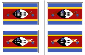 Swaziland Flag Stickers - 50 per sheet
