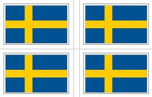 Sweden Flag Stickers - 50 per sheet