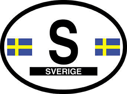 Sweden Reflective Oval Decal