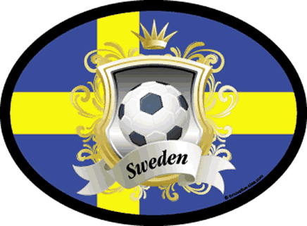 Sweden Soccer Oval Decal