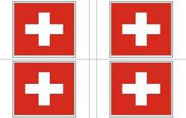 Switzerland Flag Stickers - 50 per sheet