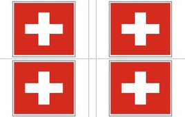 Switzerland Flag Stickers - 50 per sheet