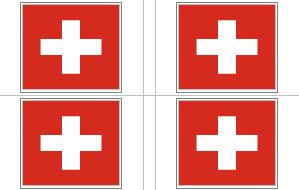 Switzerland Flag Stickers - 50 per sheet
