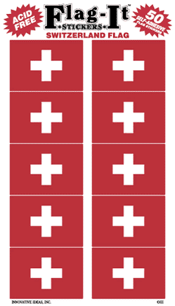 Swiss Flag Stickers - 50 per pack
