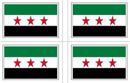 Syria Independence (Newest Current) Flag Stickers - 50 per sheet
