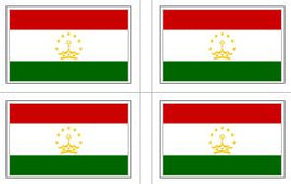 Tajikistan Flag Stickers - 50 per sheet