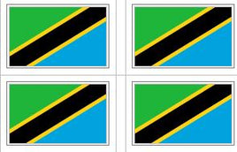 Tanzania Flag Stickers - 50 per sheet