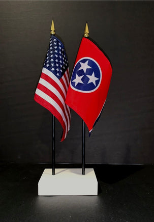 Tennessee and US Flag Desk Set