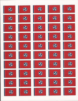 Tennessee State Flag Stickers - 50 per sheet