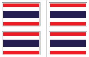 Thailand Flag Stickers - 50 per sheet