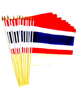 Thailand Polyester Stick Flag - 12"x18" - 12 flags