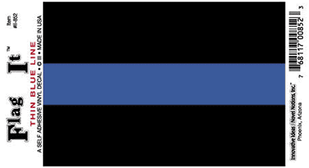 Thin Blue Line License Plate Decal - 1.5 Inch Small Vinyl Sticker, USA Made