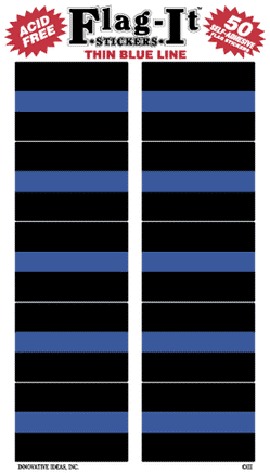 Thin Blue Line Flag Stickers - 50 per pack
