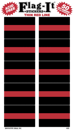 Thin Red Line Flag Stickers - 50 stickers per pack