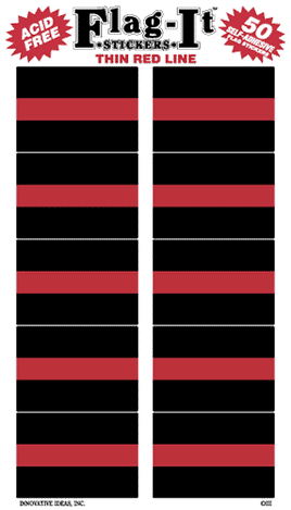 Thin Red Line Flag Stickers - 50 stickers per pack