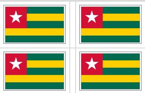 Togo Flag Stickers - 50 per sheet