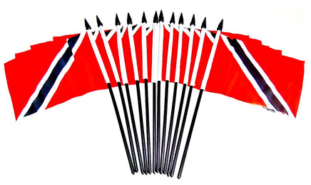 Trinidad & Tobago Polyester Miniature Flags - 12 Pack