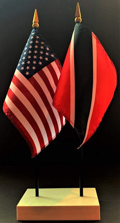 Trinidad and US Flag Desk Set
