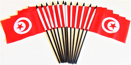 Tunisia Polyester Miniature Flags - 12 Pack