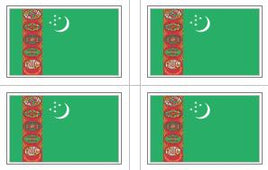 Turkmenistan Flag Stickers - 50 per sheet