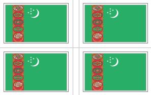 Turkmenistan Flag Stickers - 50 per sheet