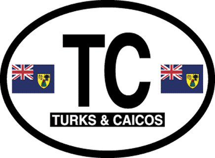 Turks & Caicos Reflective Oval Decal