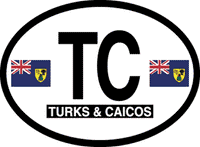 Turks & Caicos Reflective Oval Decal